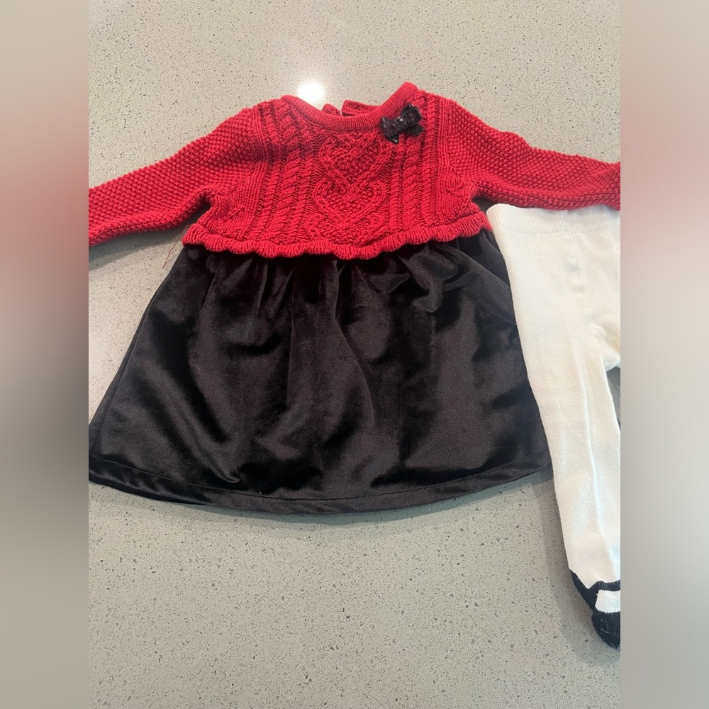 Holiday dress with tights